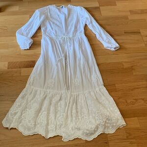 J CREW Scallop embroidery Coverup Dress kimono cotton